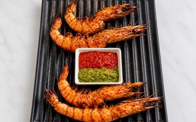 BBQ Prawns with Spicy Chilli Sauce